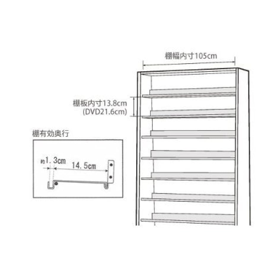 Amazon.co.jp: 1284枚収納 CD屋さんのCD/DVDラック 幅109cm